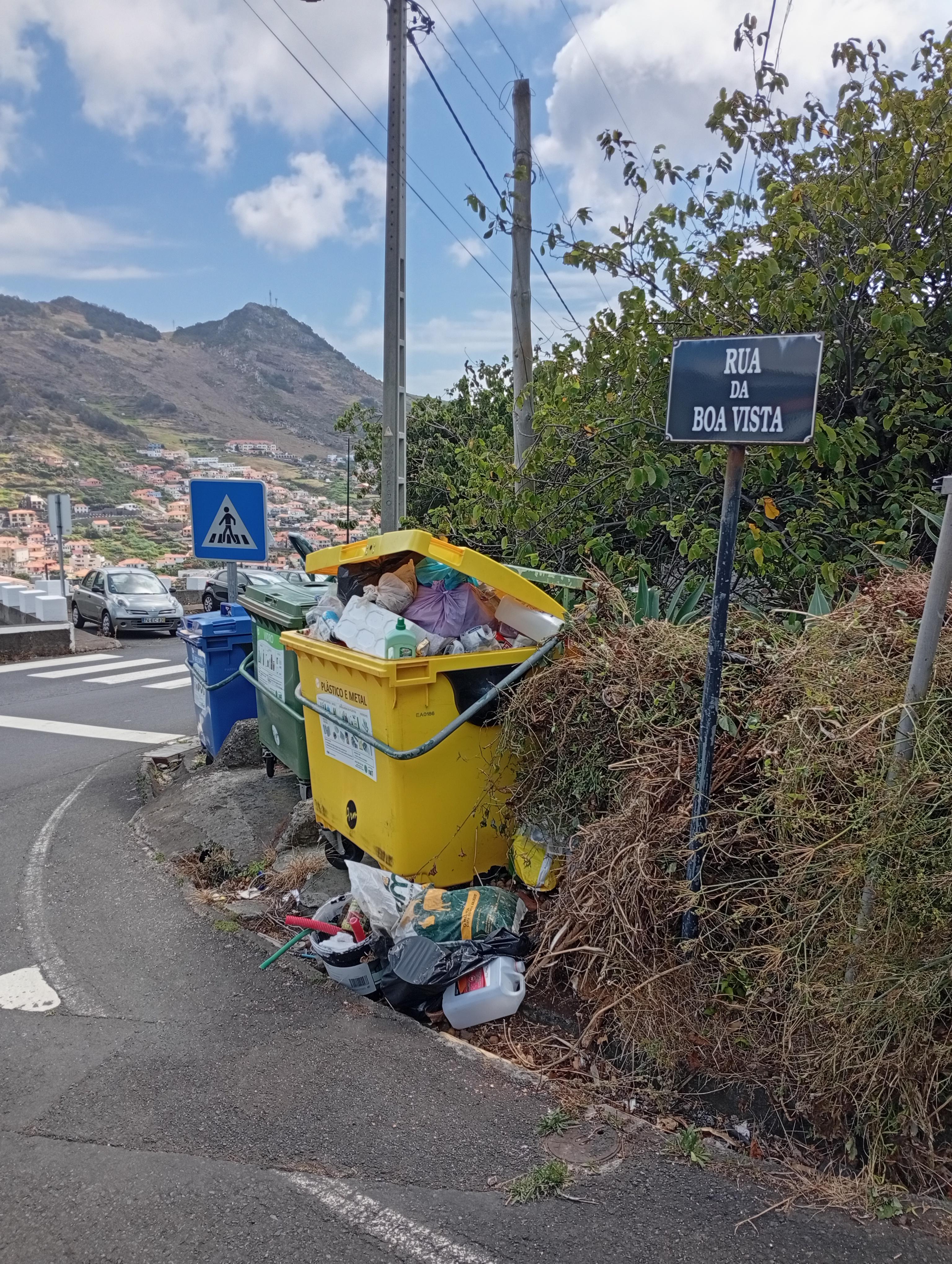 Multiplicam-se queixas sobre falta de higienização de pontos de recolha de lixo