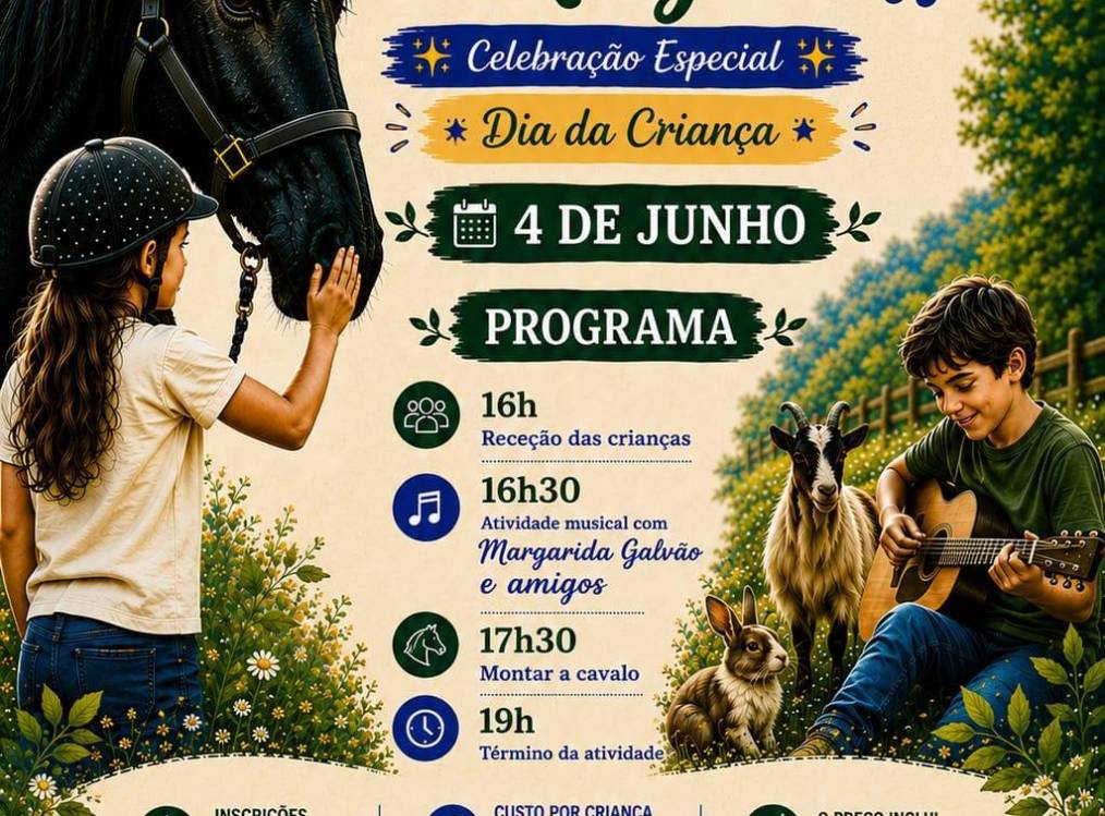 ‘Entre Cavalos, Música e Magia’ no dia 4 de junho para celebrar Dia da Criança