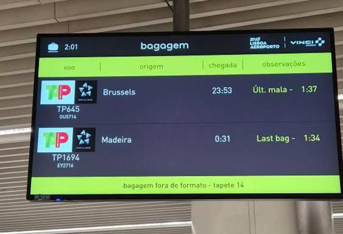 Passageiros provenientes da Madeira ficaram três horas à espera das malas em Lisboa