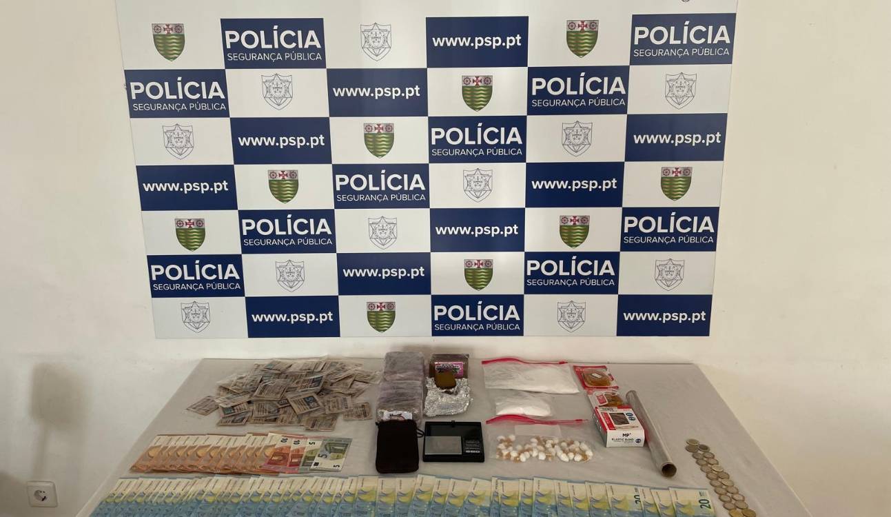 Homem detido por tráfico de droga e PSP apreende mais de 1,5 quilos de estupefacientes