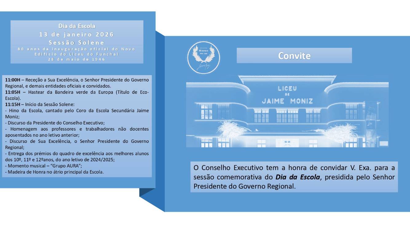 Jaime Moniz celebra Dia da Escola no próximo dia 13