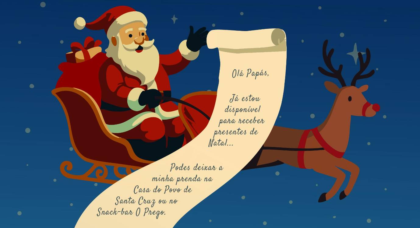 Peça de teatro e chegada do Pai Natal animam início da noite de consoada em Santa Cruz