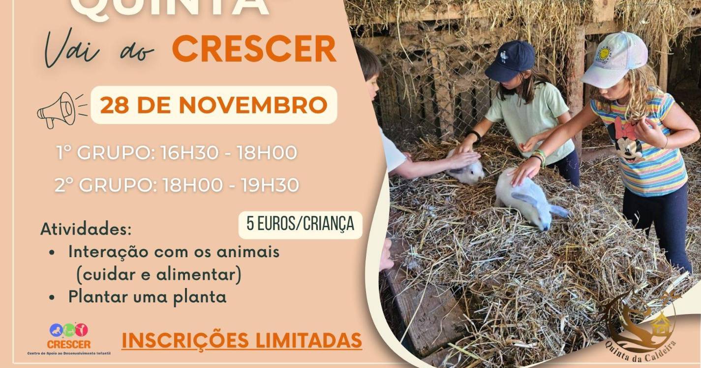 CRESCER promove dia 28 de novembro uma iniciativa com o ‘Crescer na Quinta’