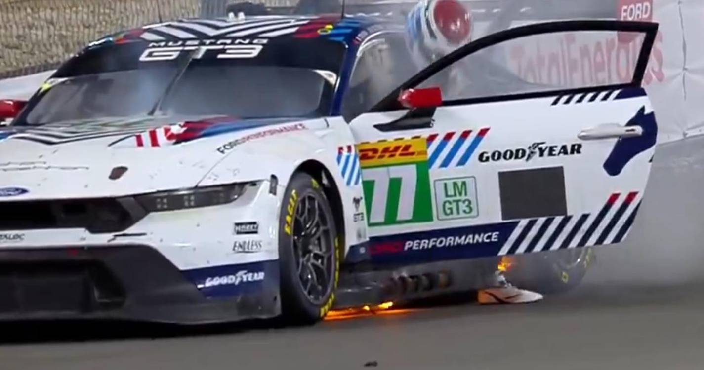 Carro do piloto madeirense Bernardo Sousa pega fogo no Qatar (com vídeo)