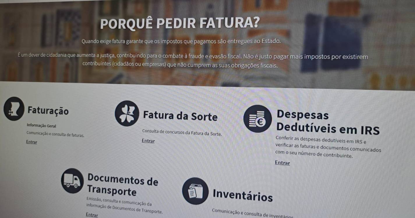 Portal das Finanças continua com dificuldades técnicas para validar faturas do IRS