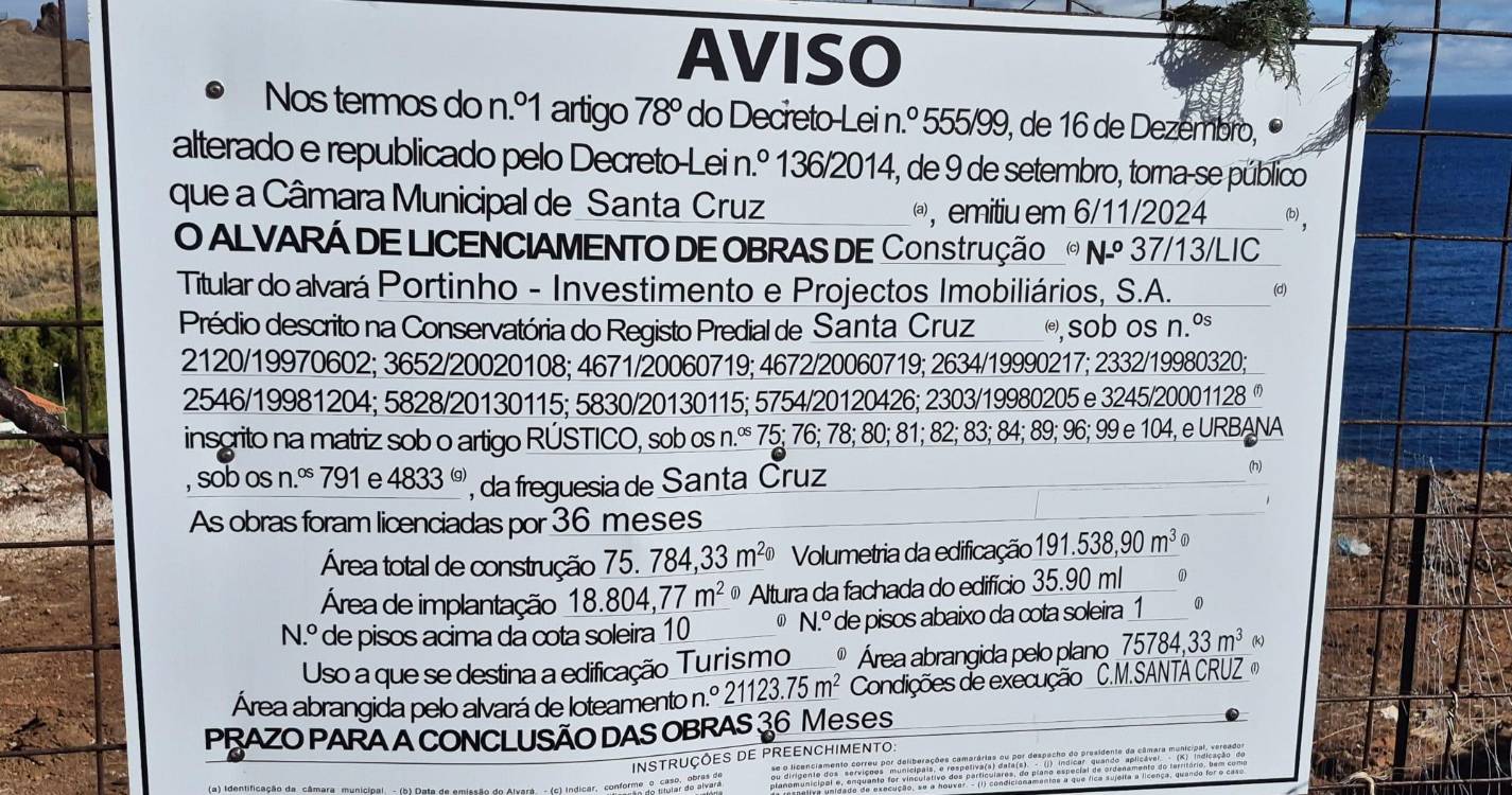 Câmara de Santa Cruz em silêncio e alvará afixado 5 dias depois
