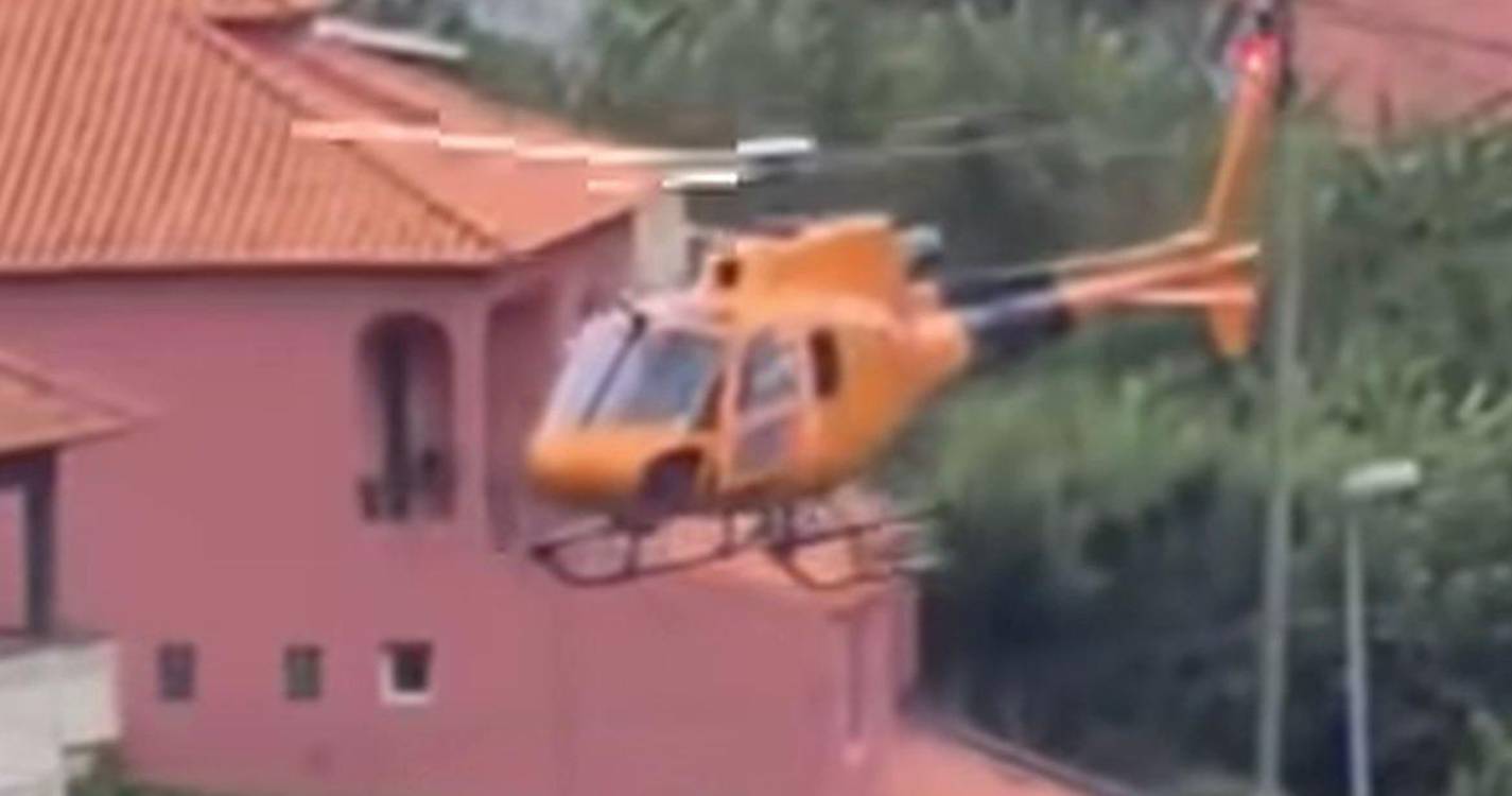 Helicóptero espanhol chega a Machico para apoiar operações da Câmara Municipal