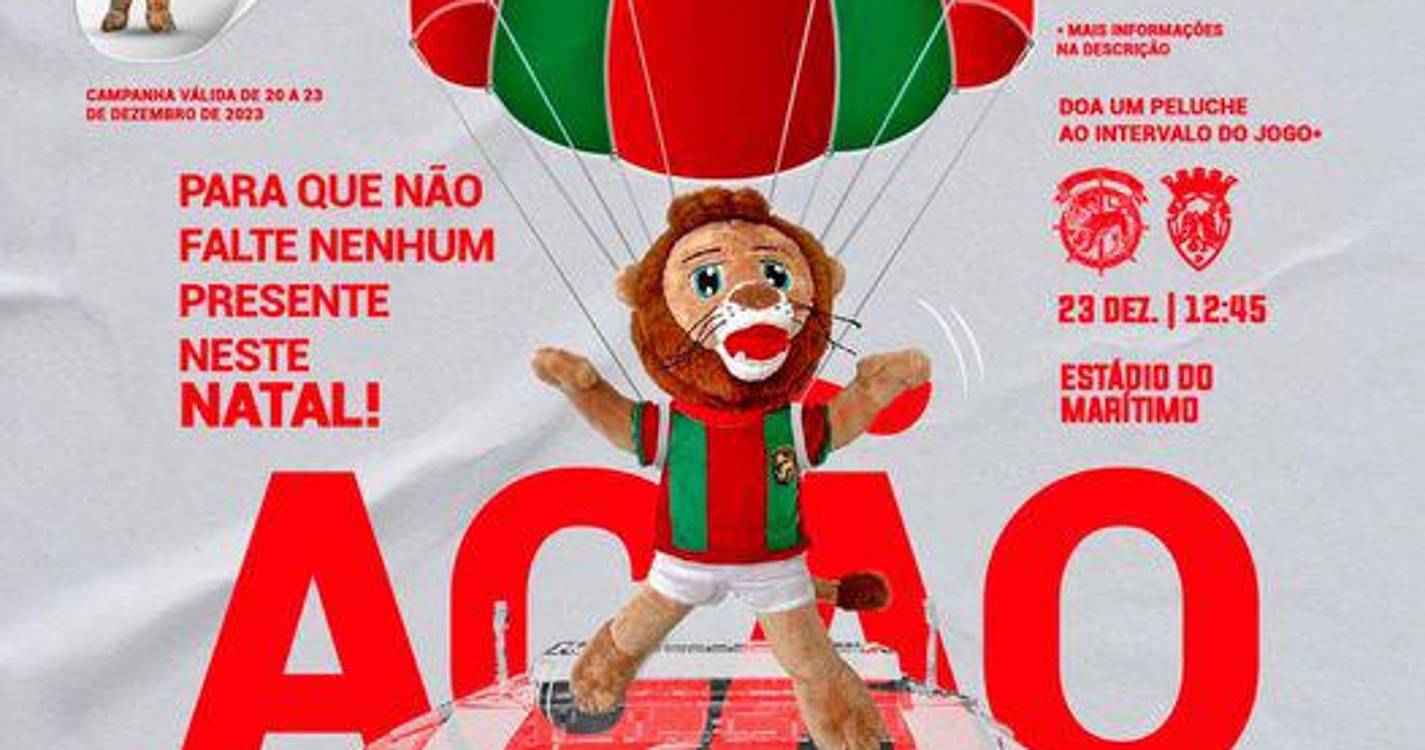 II Liga: Marítimo promove ‘chuva de peluches’ solidária