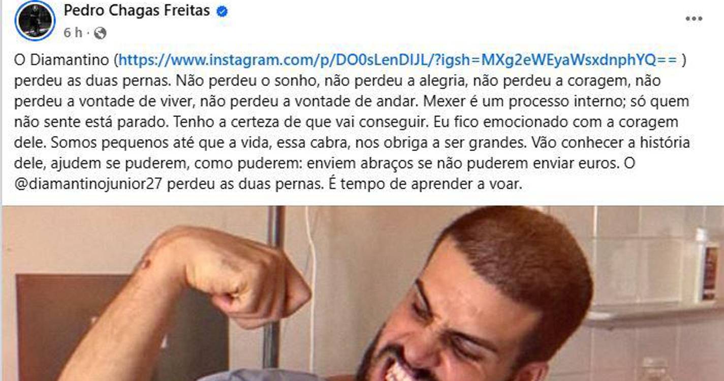 Pedro Chagas Freitas apela a que ajudem Diamantino Pereira