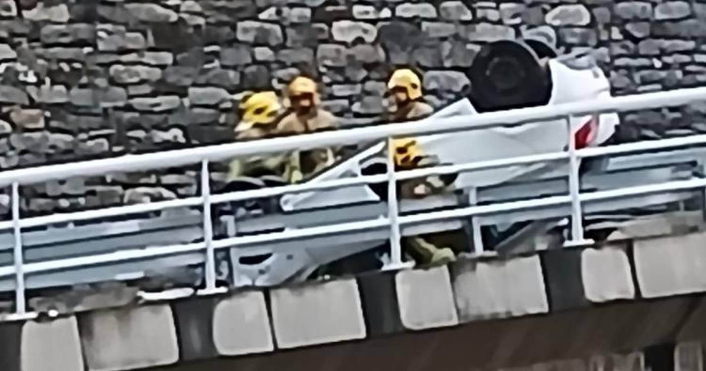 Capotamento após o túnel do Campo da Barca