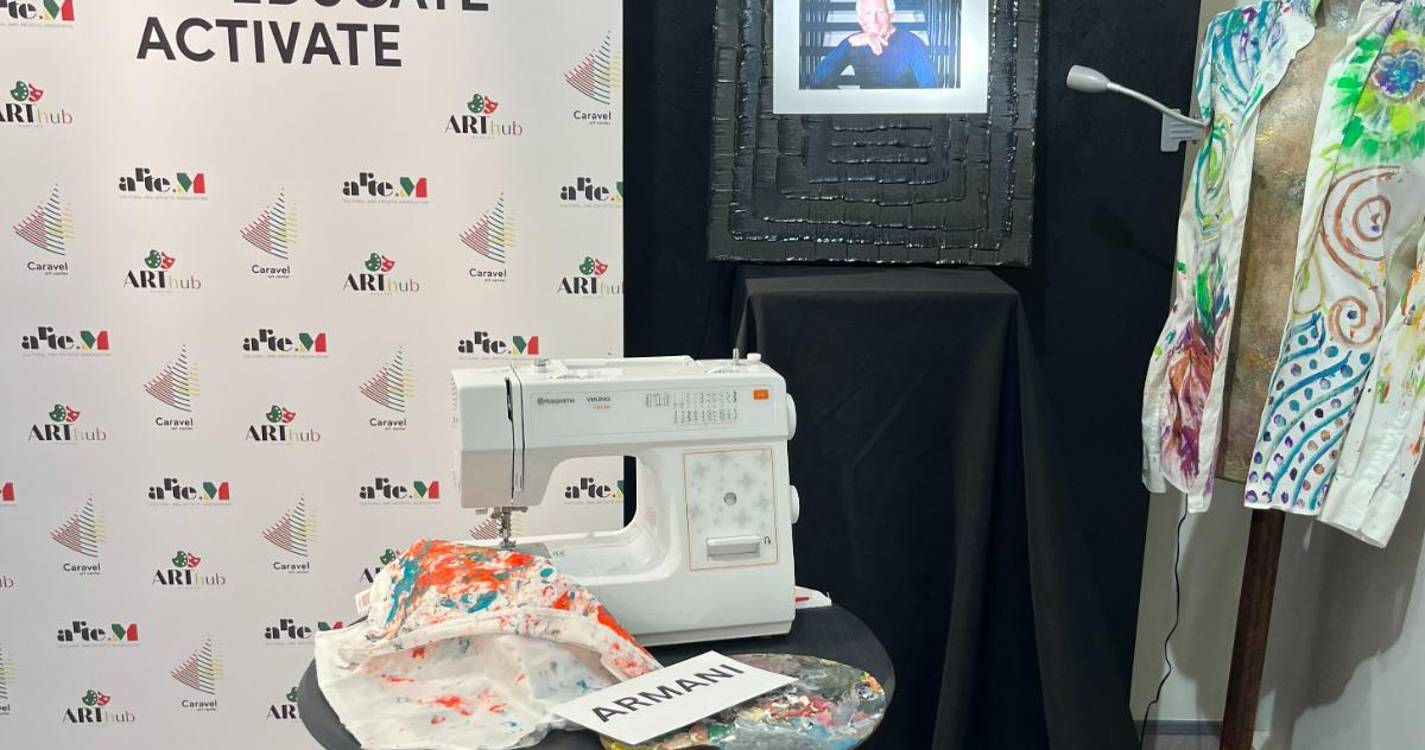 Escultura em homenagem a Giorgio Armani criada hoje no Funchal