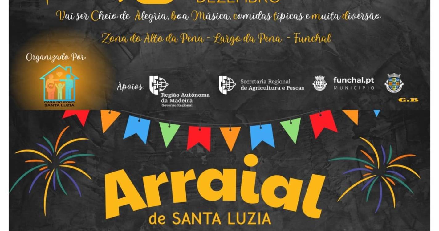 Arraial de Santa Luzia realiza-se de 12 a 14 de dezembro