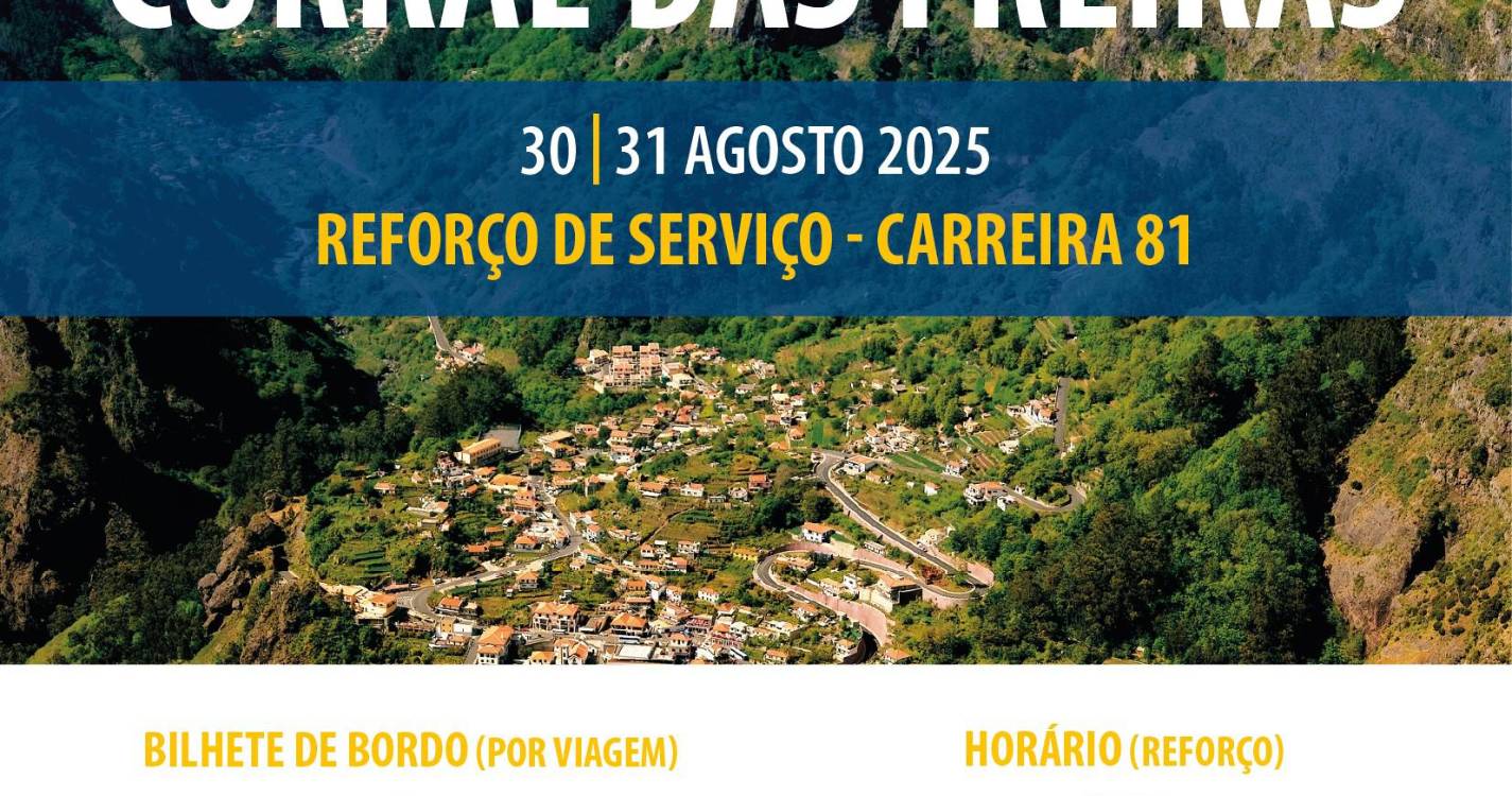 Horários do reforça carreira 81 para a Festa de Nossa Senhora do Livramento