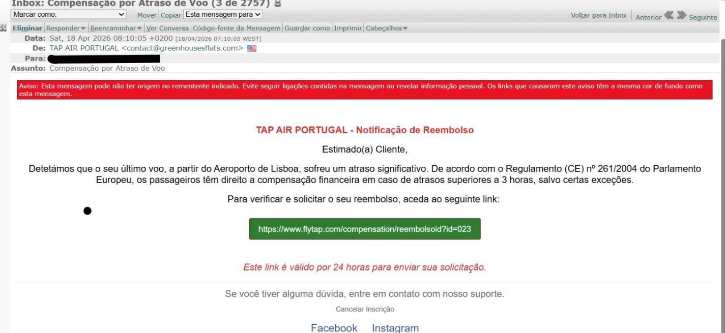 Nova burla com falsos reembolsos da TAP a circular na Região