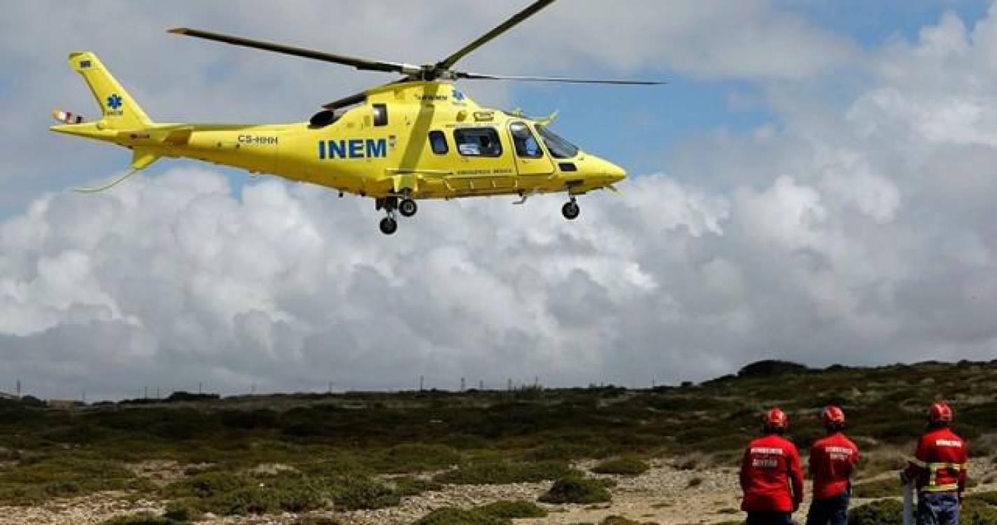 Helicóptero de substituição para o INEM está parado para manutenção programada