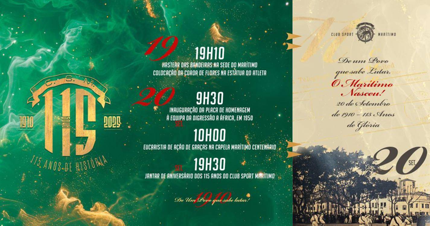 Restam poucos bilhetes para o jantar do 115.º aniversário do Marítimo