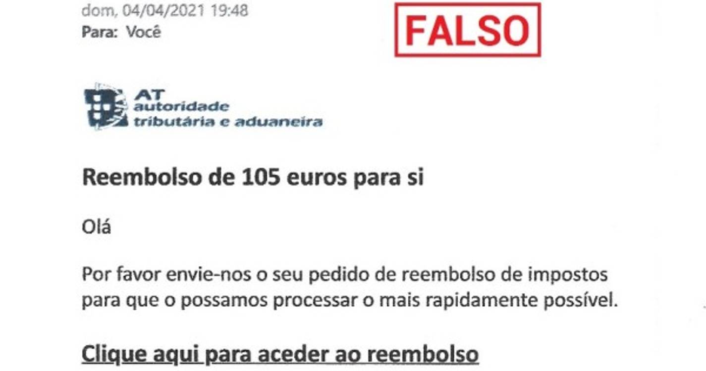 Autoridade Tributária alerta para e-mails fraudulentos sobre reembolsos