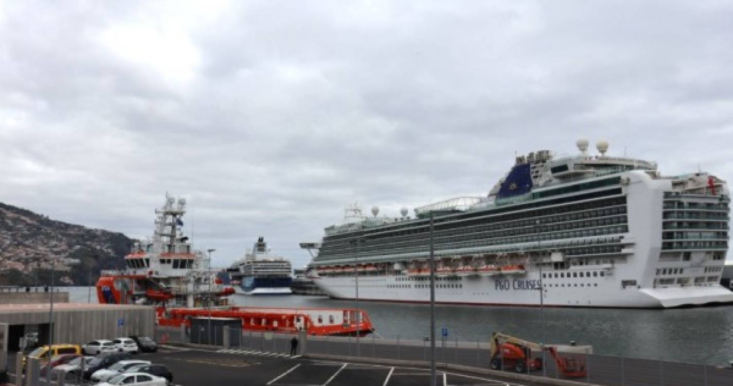 Porto do Funchal com dois navios de cruzeiro que estão a movimentar 6783 pessoas