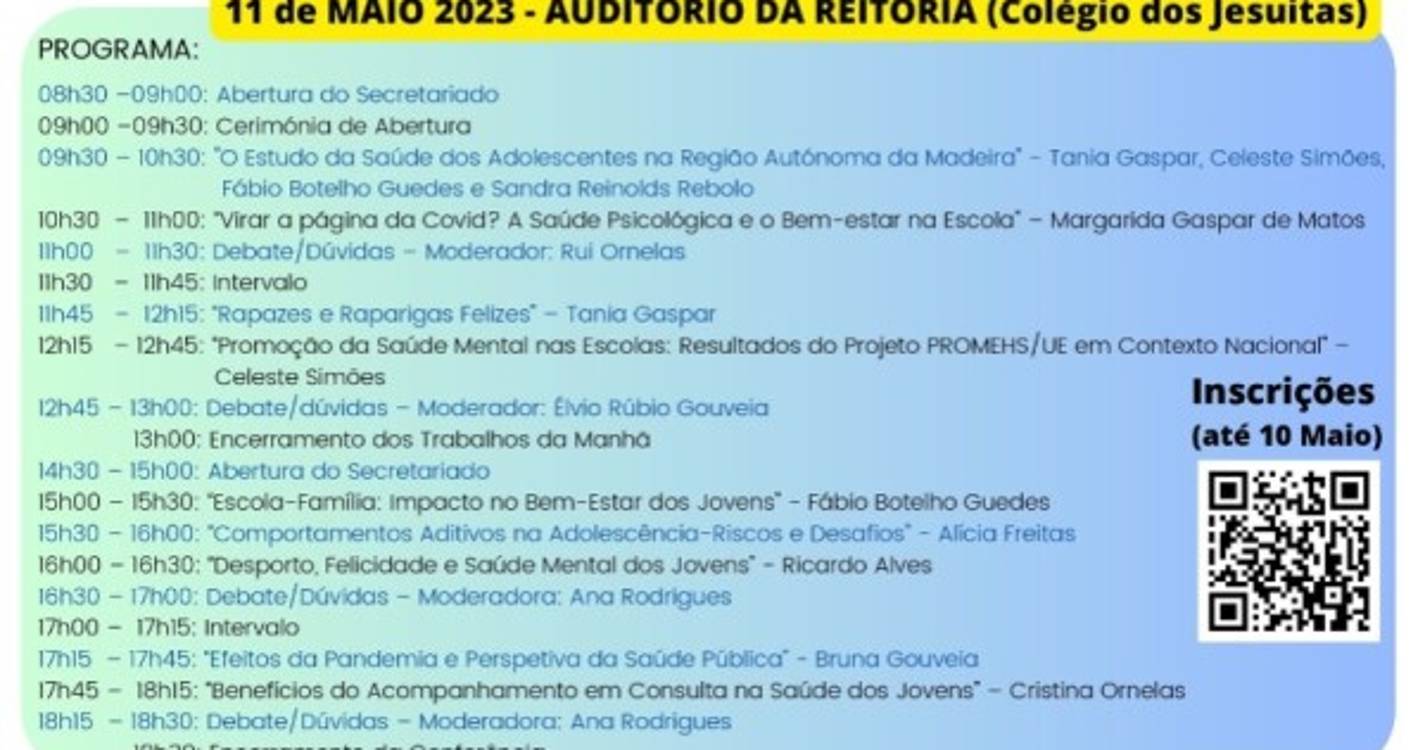 Saúde e bem-estar dos jovens em debate amanhã no Colégio dos Jesuítas
