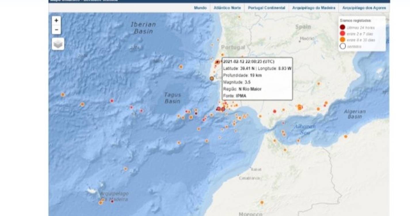 Sismo de magnitude 3.5 registado esta noite em Rio Maior