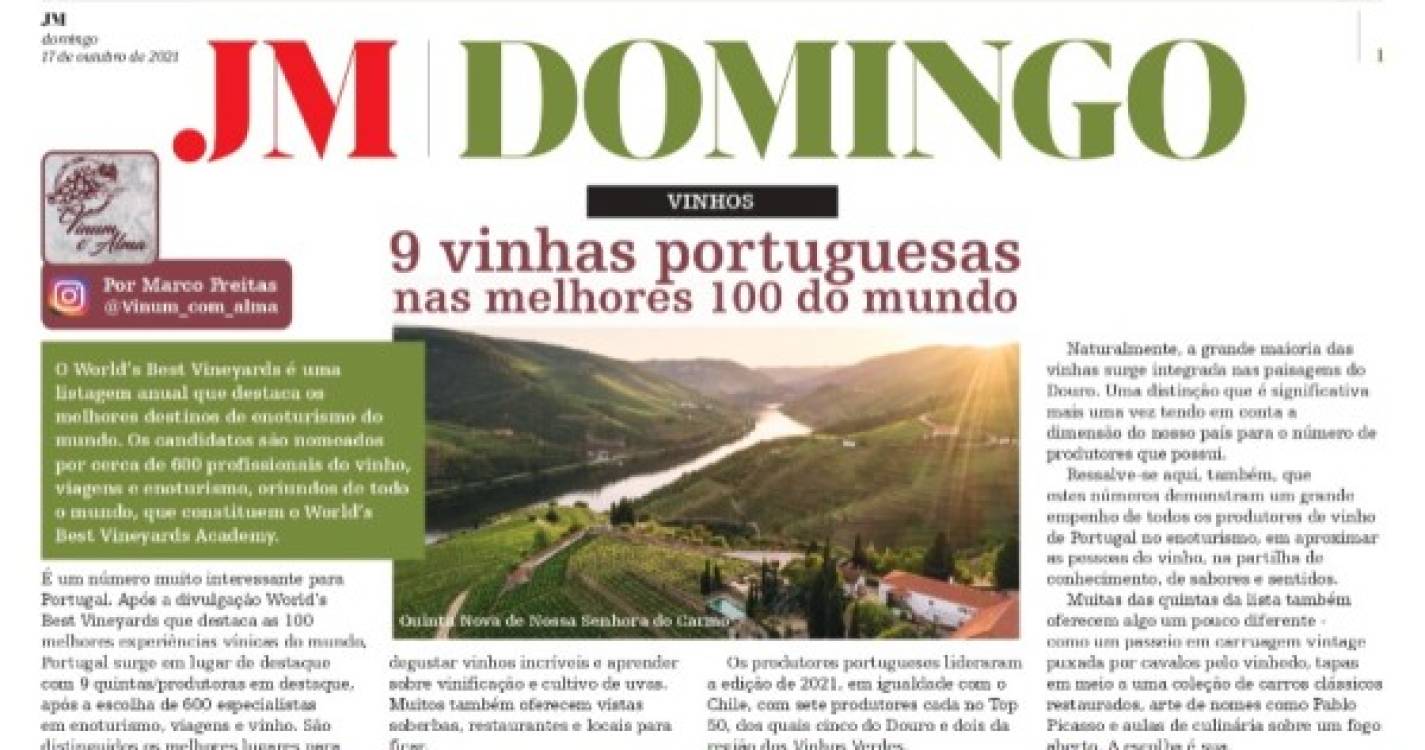 ‘Vinum com alma’: 9 vinhas portuguesas nas melhores 100 do mundo
