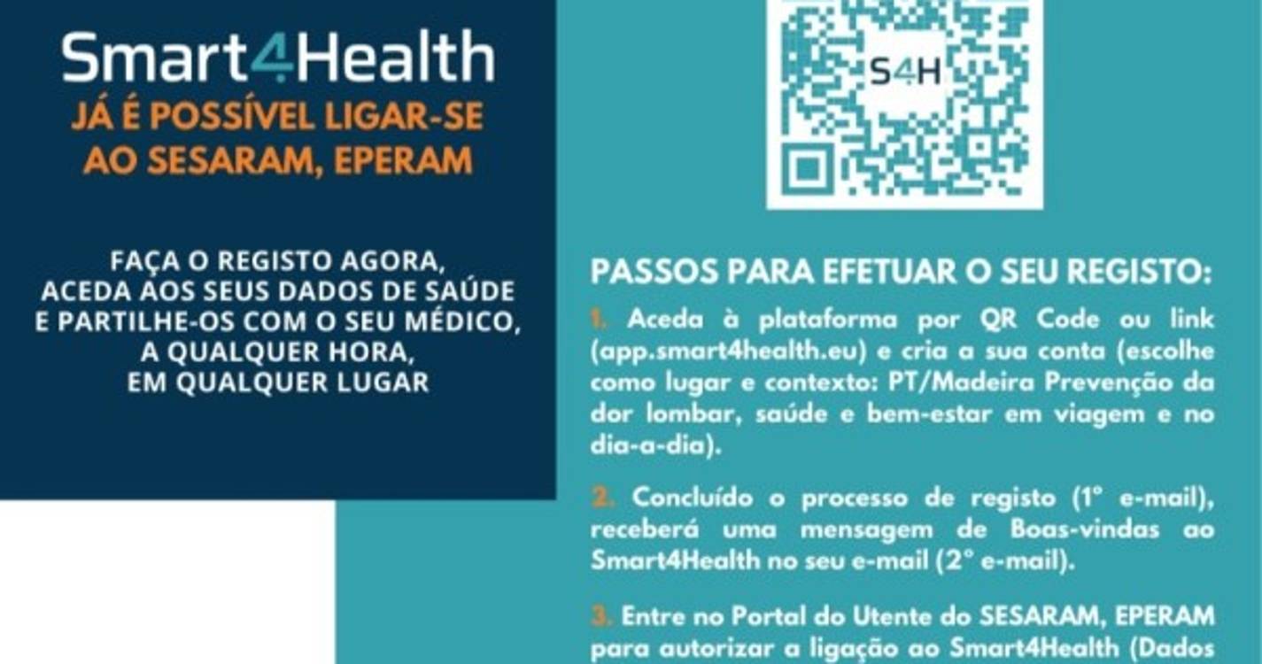 Plataforma 'Smart4Health' disponibiliza dados aos utentes madeirenses