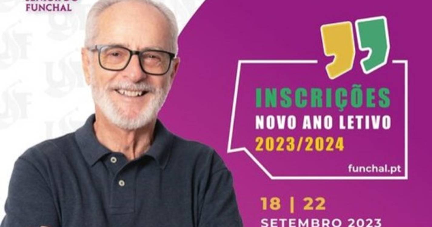Inscrições para a Universidade Sénior do Funchal decorrem entre 18 e 22 de setembro