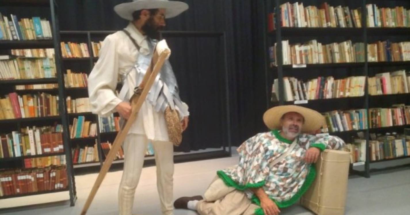 D. Quixote e Sancho Pança em cena no Estreito