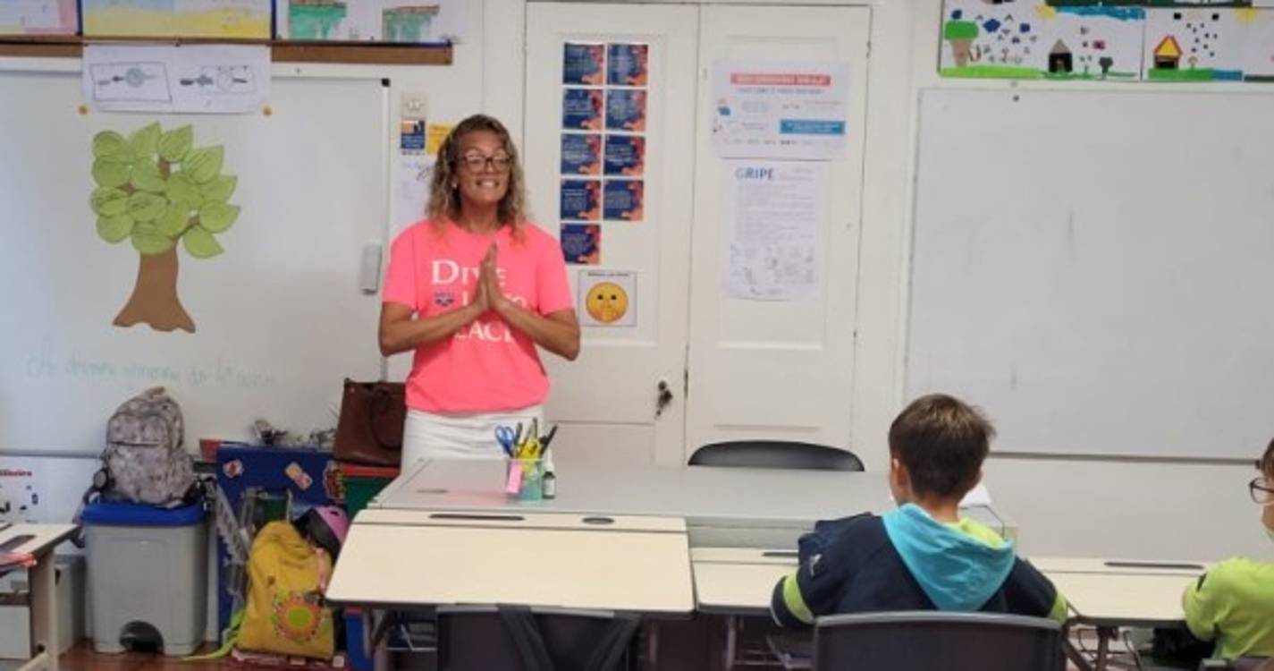 Nadadora Mayra Santos visitou Externato Adventista do Funchal