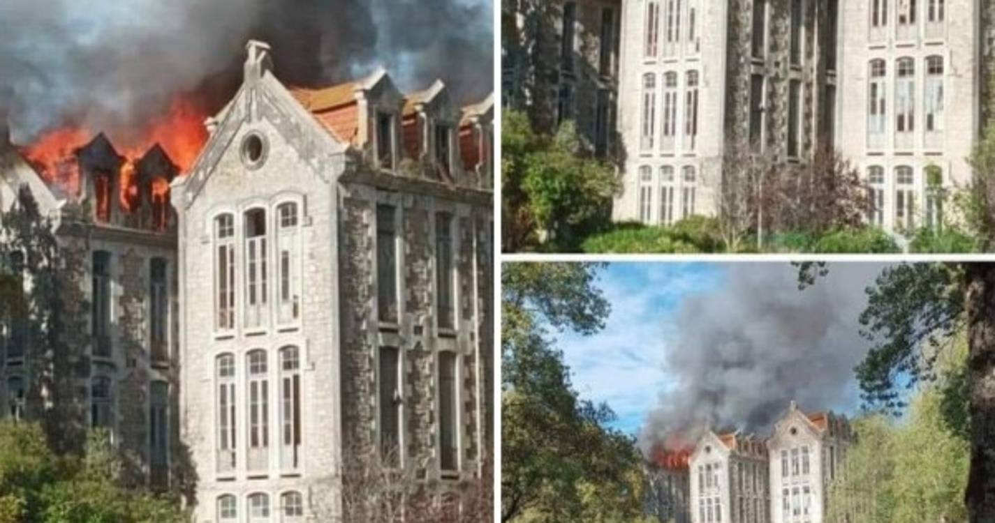 Incêndio ativo nos pavilhões do Parque D. Carlos I, nas Caldas da Rainha