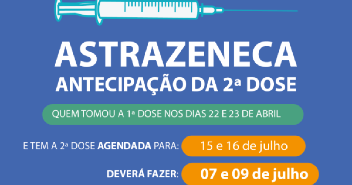 Antecipada administração da segunda dose da vacina AstraZeneca no Funchal