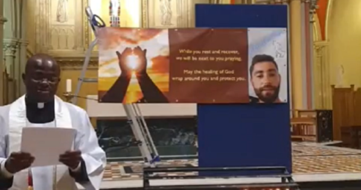 Comunidade juntou-se em missa de apoio a madeirense que sofreu queda de andaime em Jersey (com vídeo)