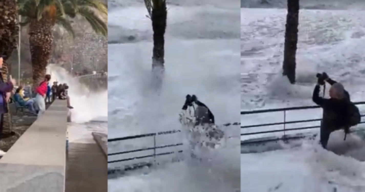 Turistas desafiam a forte ondulação na Ponta do Sol à procura da melhor imagem (com vídeo)