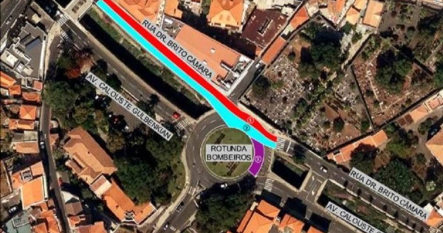 Circulação condicionada na Rotunda dos Bombeiros Sapadores do Funchal a partir de segunda