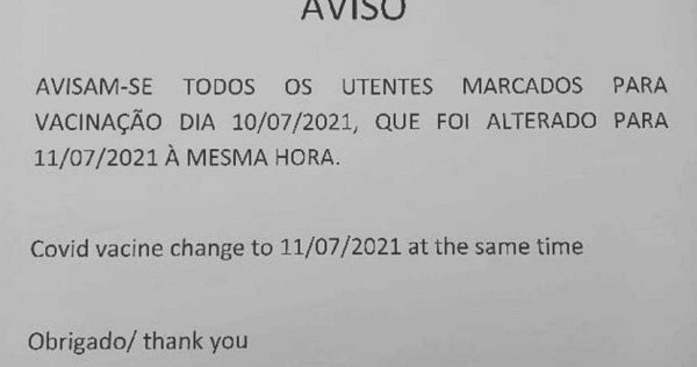 Vacinas no Porto Santo adiadas para domingo