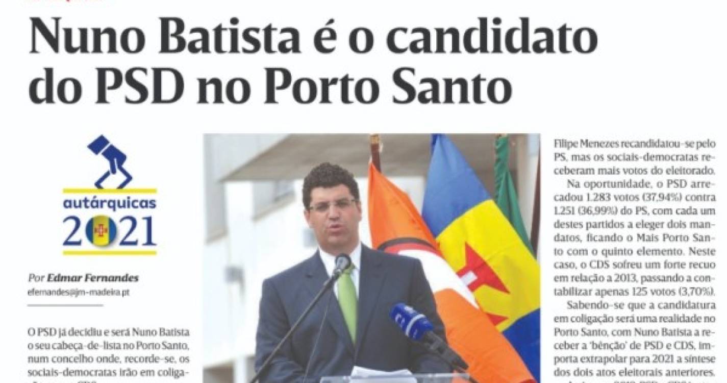 Nuno Batista escolhido, por unanimidade, pela Concelhia do PSD-Porto Santo