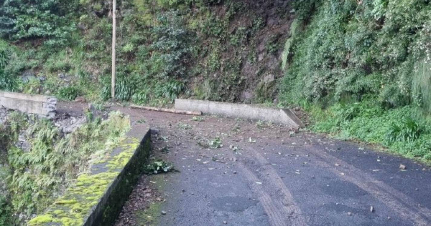 Veja as fotos das derrocadas que obrigaram a fechar estrada em São Roque do Faial
