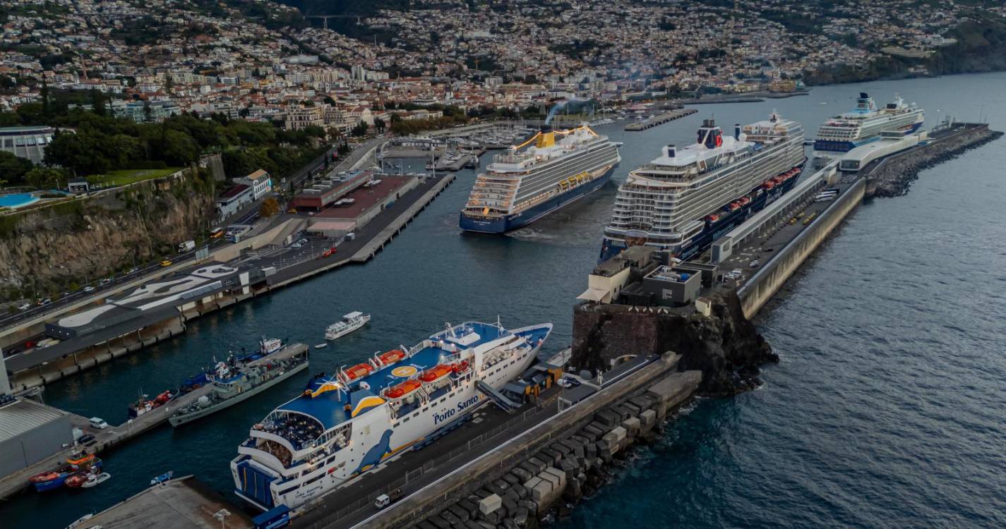 Três navios trazem mais de cinco mil passageiros ao Porto do Funchal