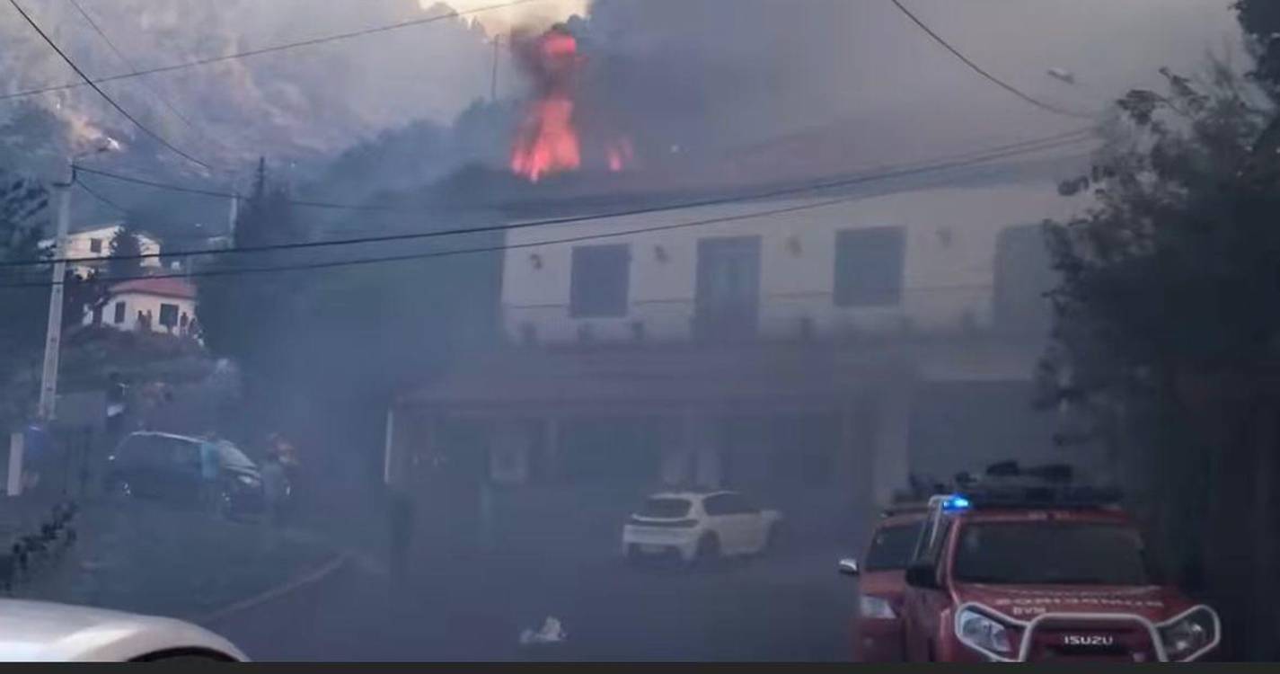Vídeo mostra chamas perto de casas no Jardim da Serra