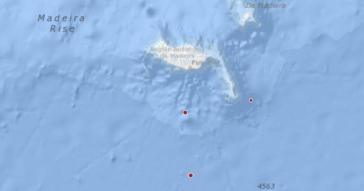 Três sismos registados ao largo da Madeira desde ontem à tarde