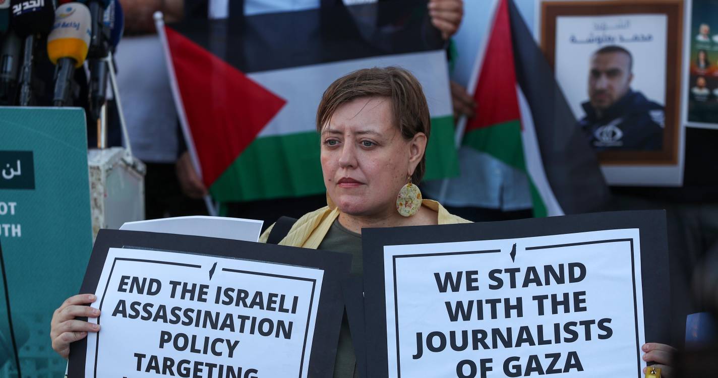 Protesto por jornalistas mortos em Gaza conta com 123 media europeus