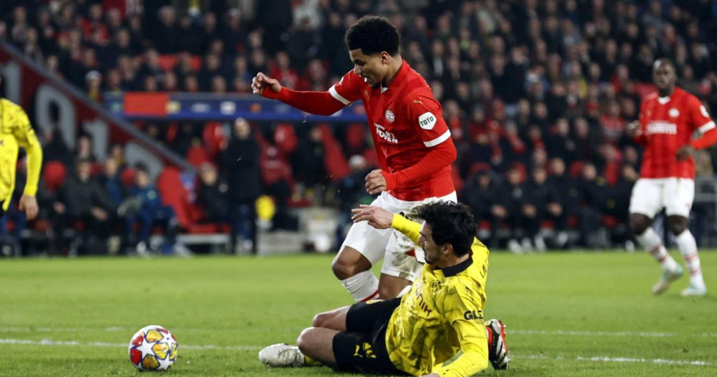 LC: Inter em vantagem, PSV e Dortmund empatados