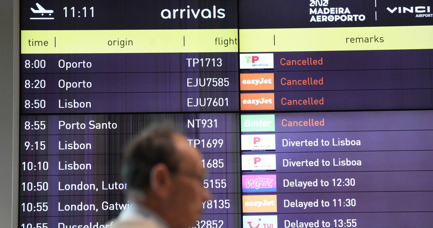 Cerca de 40 voos cancelados desde ontem no Aeroporto da Madeira devido ao mau tempo