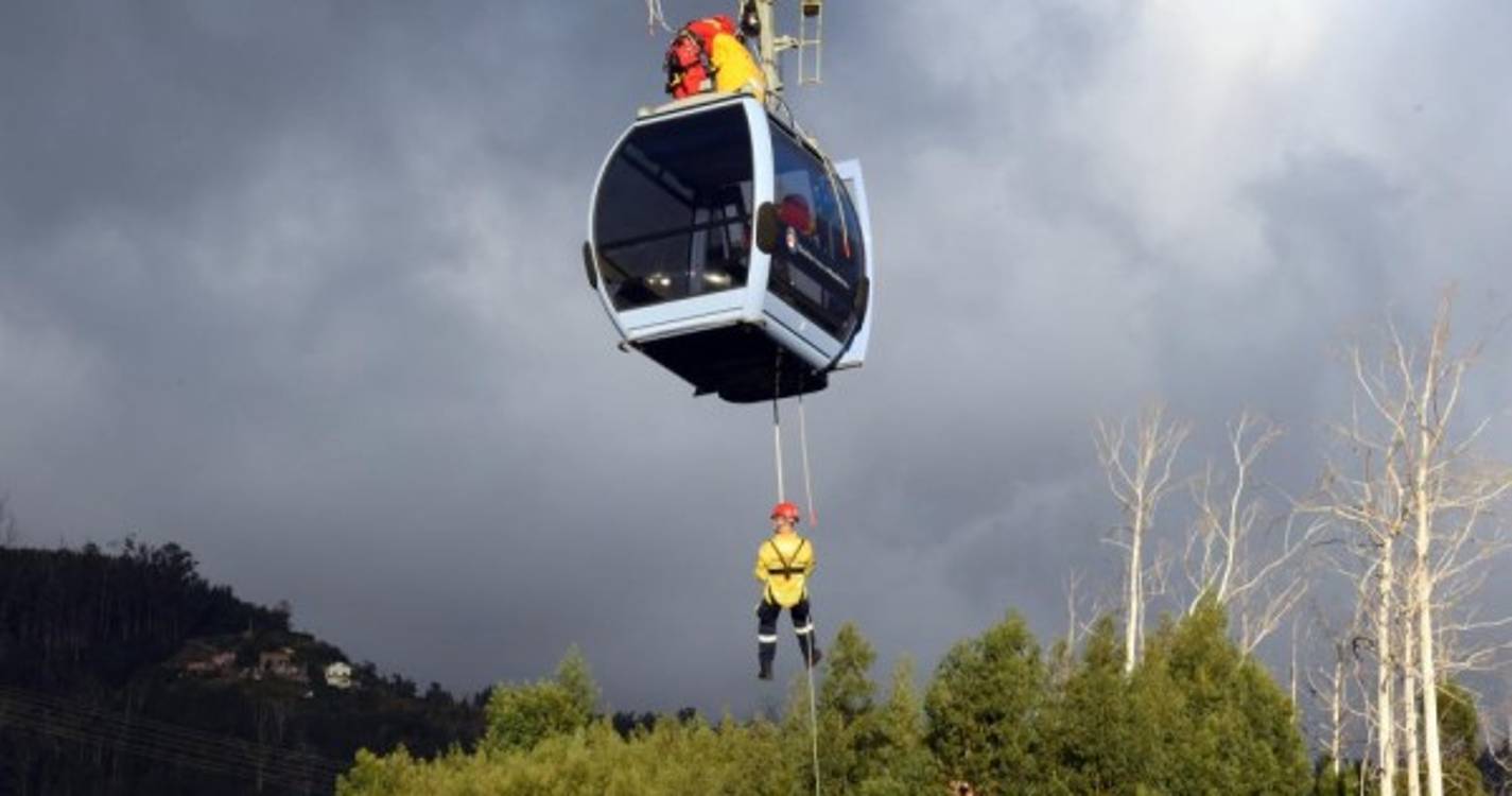 Simulacro no teleférico prepara bombeiros para resgate (com fotos)