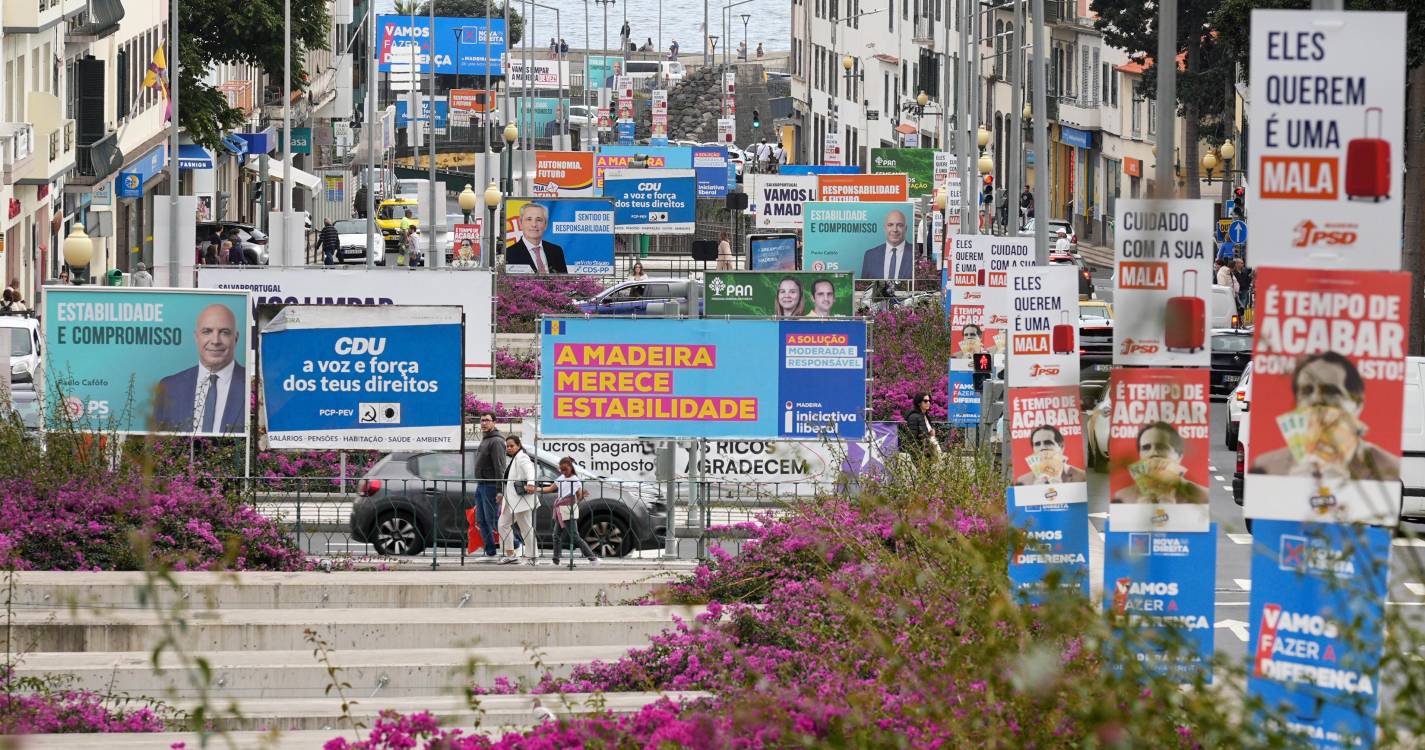 Forças políticas “inundam” centro do Funchal com cartazes
