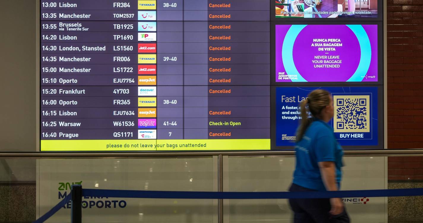 Temporal na Região obriga ao cancelamento de quase todos os voos previstos