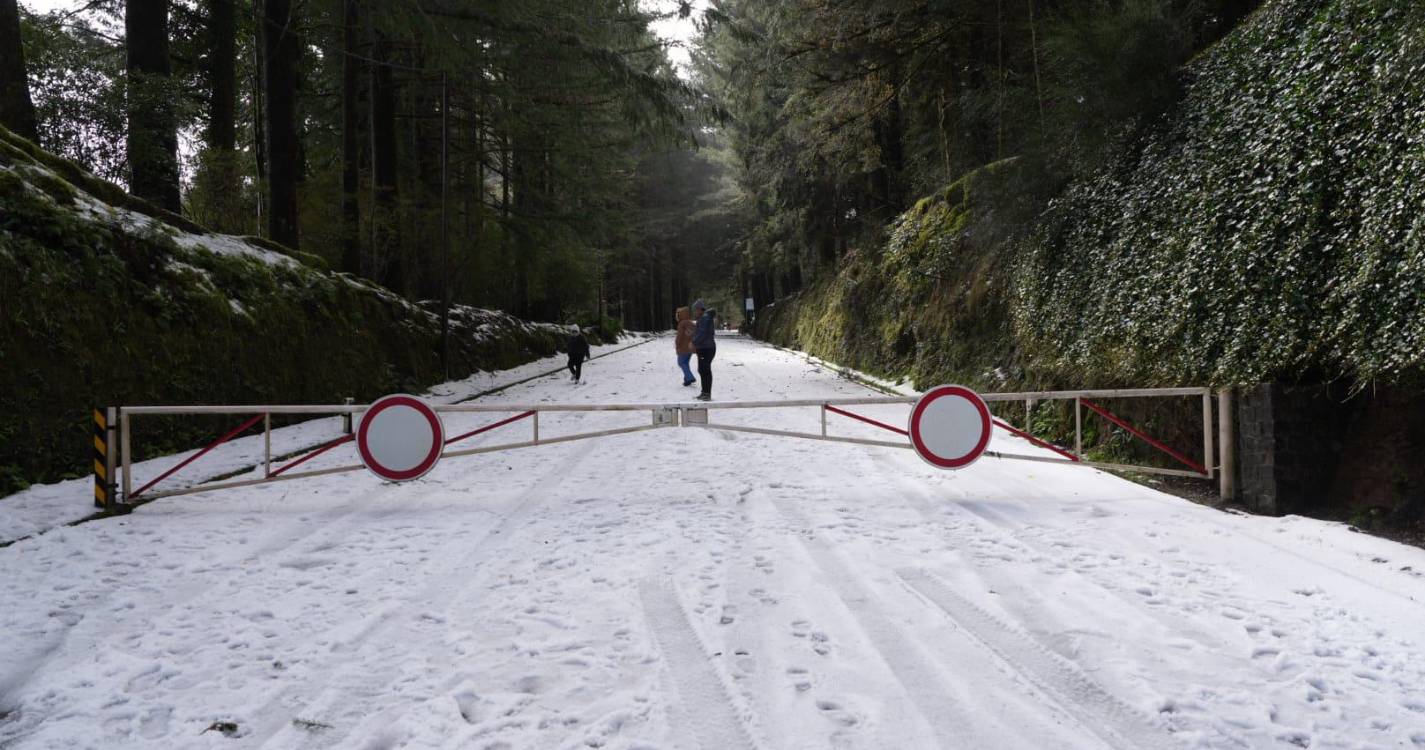 Estradas encerradas deixam curiosos a ver neve no Poiso (com fotos)