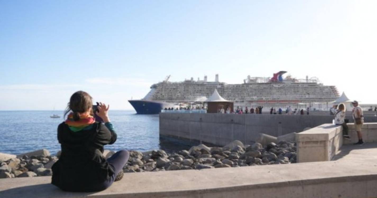 Várias dezenas de pessoas despediram-se do navio Carnival Celebration (com fotos)