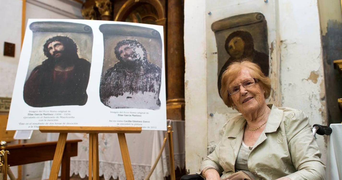Morreu Cecilia Giménez, autora do restauro mal sucedido do “Ecce Homo” de Saragoça