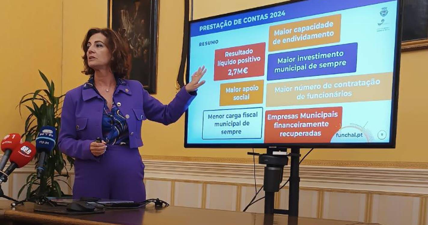 Câmara Municipal do Funchal apresenta resultado líquido de 2,7 milhões de euros